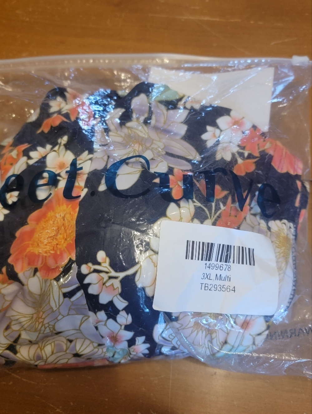 MeetCurve Ruffle Bikini Navy with Floral Print High Waist Bottom 3X NWT - Picture 10 of 13